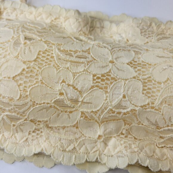 Sexy Cream Bralette Crop Top Lace Bandeau Adjustable Straps Removable Pads - NEW - Picture 4 of 14
